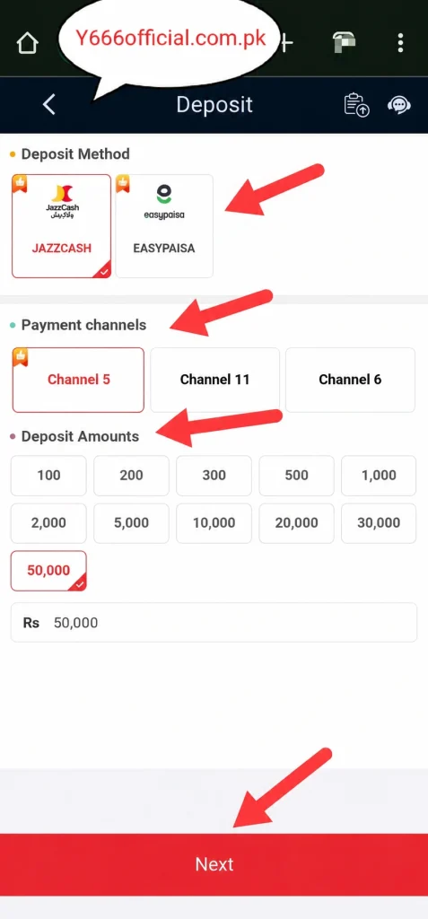 Y666 Deposit System